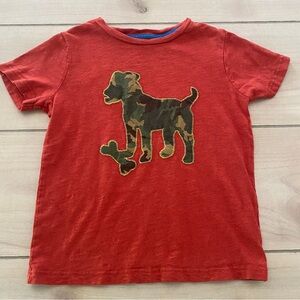 Mini Boden Camo Dog Appliqué Graphic Short Sleeve Tee Shirt